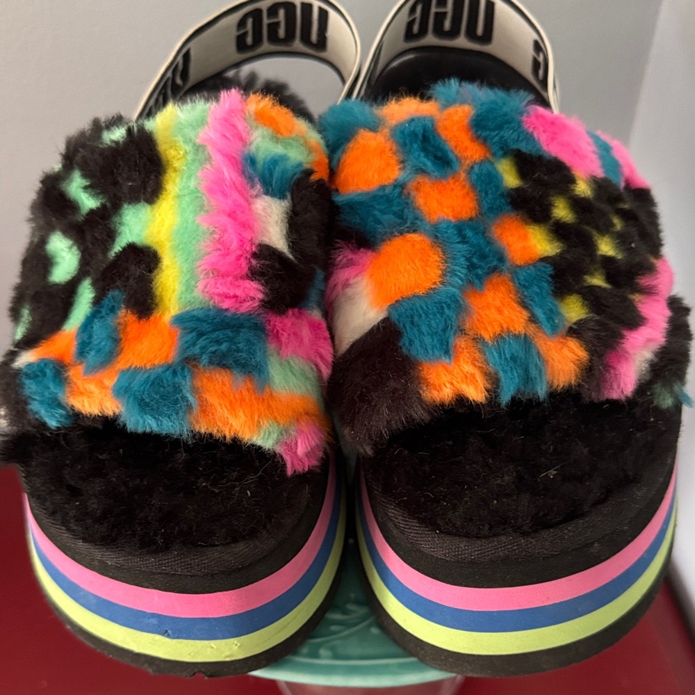 UGG Kids' Colorful Fluffy Slippers